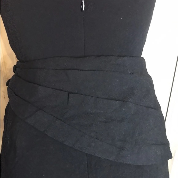 Anthropologie MAPLE Some Odd Rubies Black Drape Dress Size 2- Lined Peplum - Picture 6 of 12